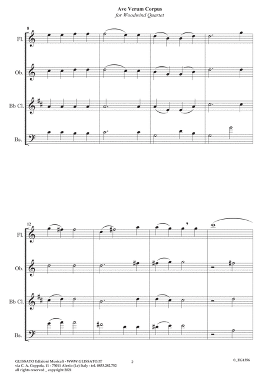 Ave Verum - Woodwind Quartet (score & parts) image number null