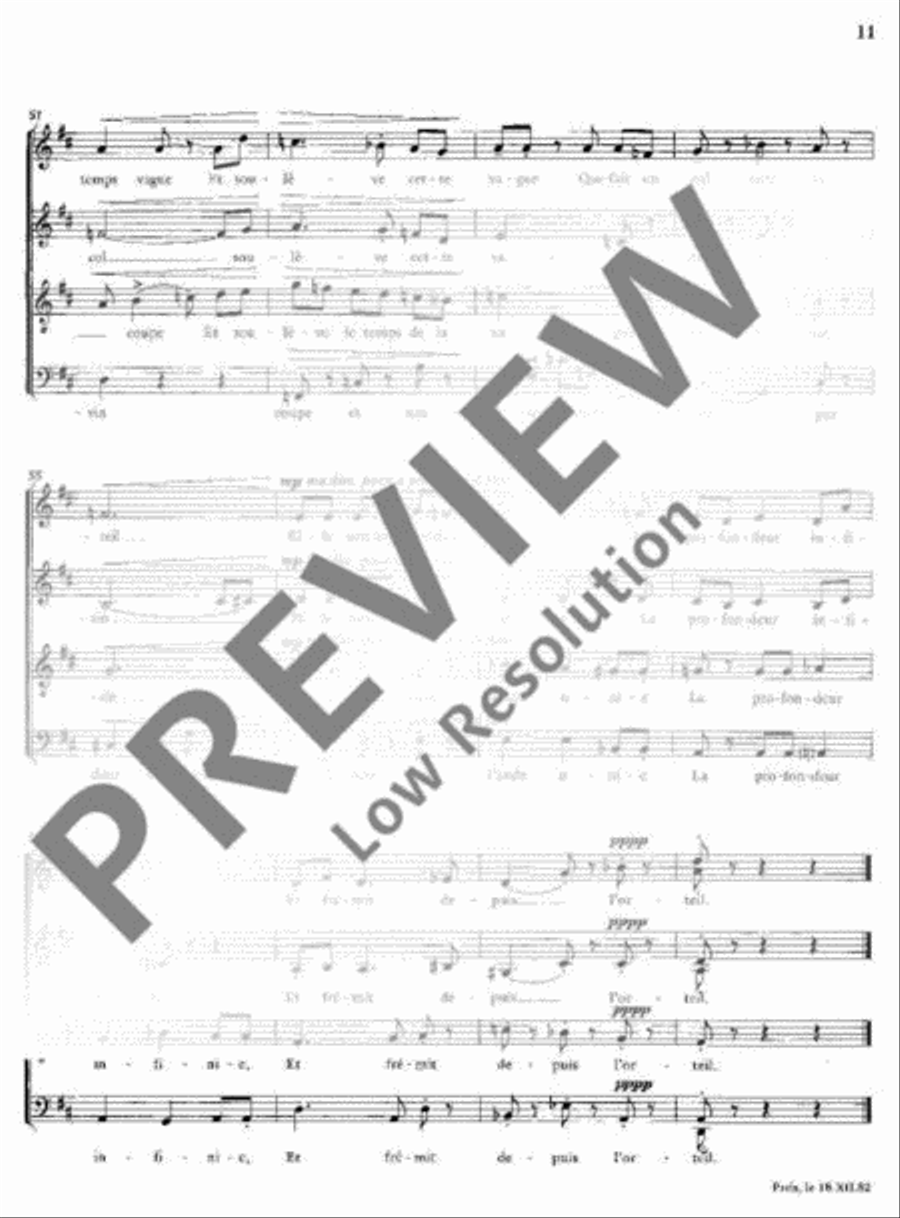 Trois Poèmes de Paul Valéry SSAATTBB scores gallery preview page 12