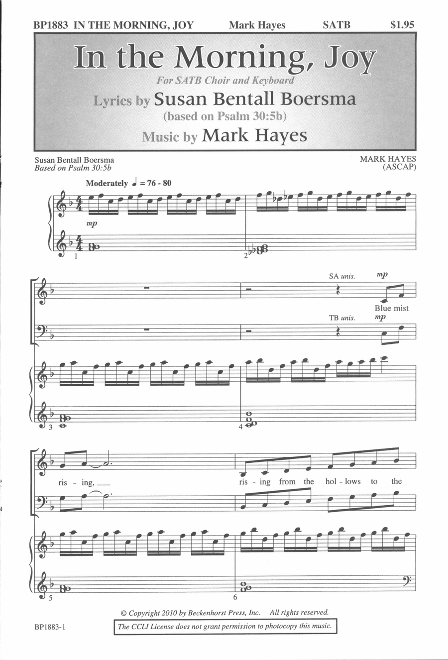 In the Morning, Joy In the Morning, Joy 4-Part scores gallery preview page 2