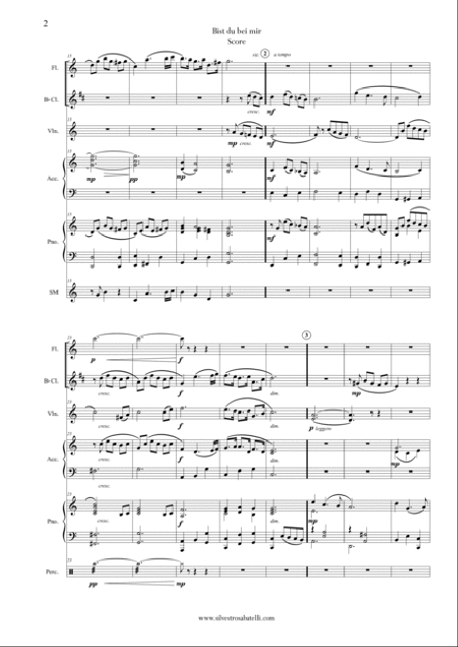 Bist Du Bei Mir (if You Are With Me) Small Ensemble scores gallery preview page 3