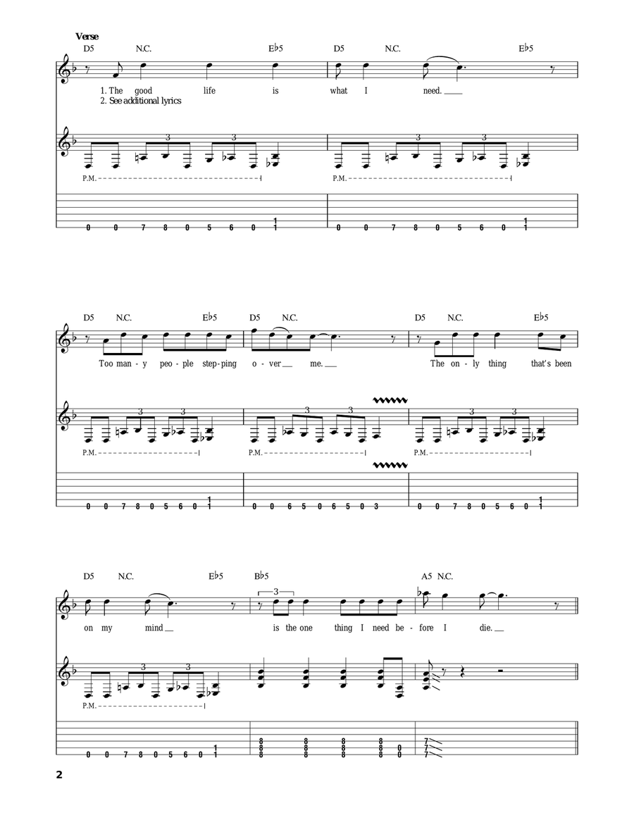 The Good Life The Good Life Guitar Tablature scores gallery preview page 2