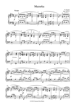 Chopin - Mazurka Op. 50 No.1 for piano solo