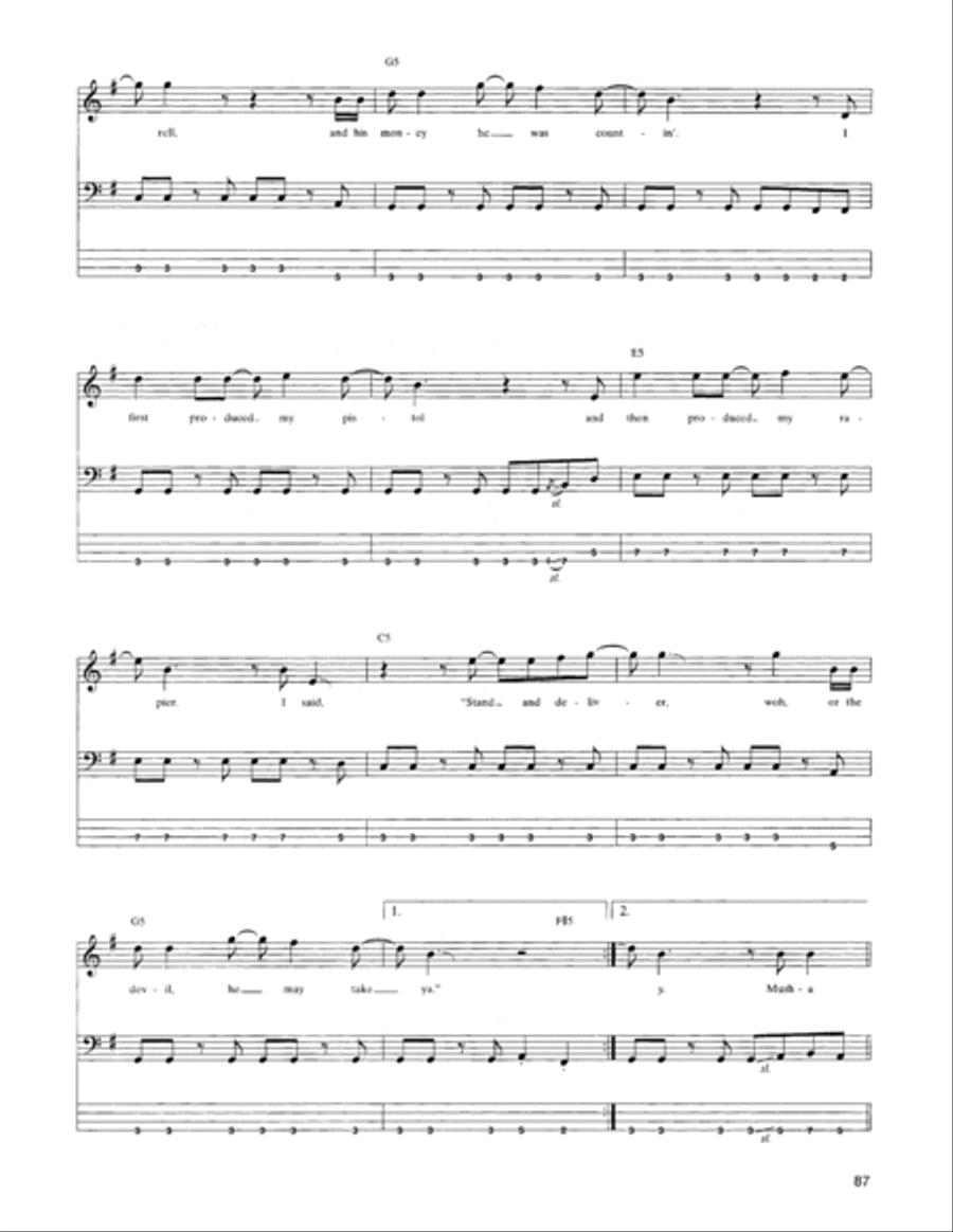 Whiskey In The Jar Guitar Tablature scores gallery preview page 2