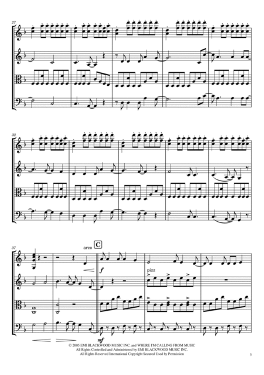 Soul Meets Body Soul Meets Body String Quartet scores gallery preview page 3