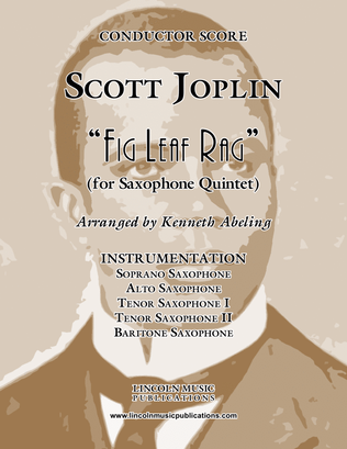 Book cover for Joplin - “Fig Leaf Rag” (for Saxophone Quintet SATTB)