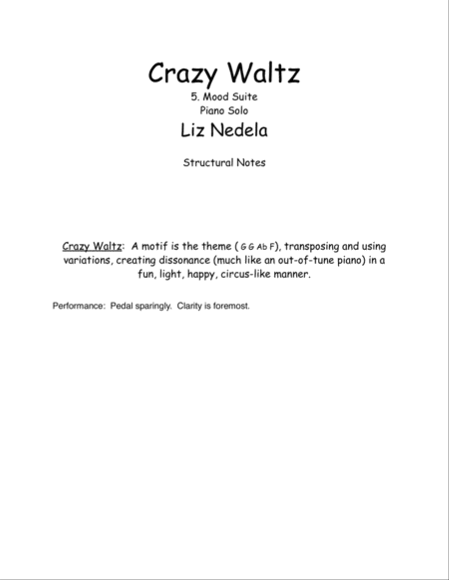 Crazy Waltz (from Five Short Pieces for Piano) image number null