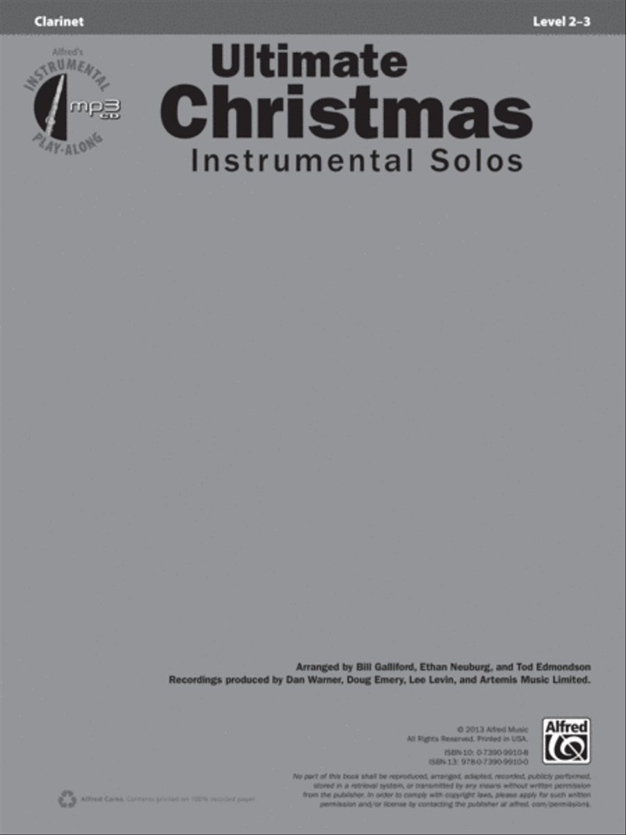 Ultimate Christmas Instrumental Solos Clarinet Solo scores gallery preview page 2