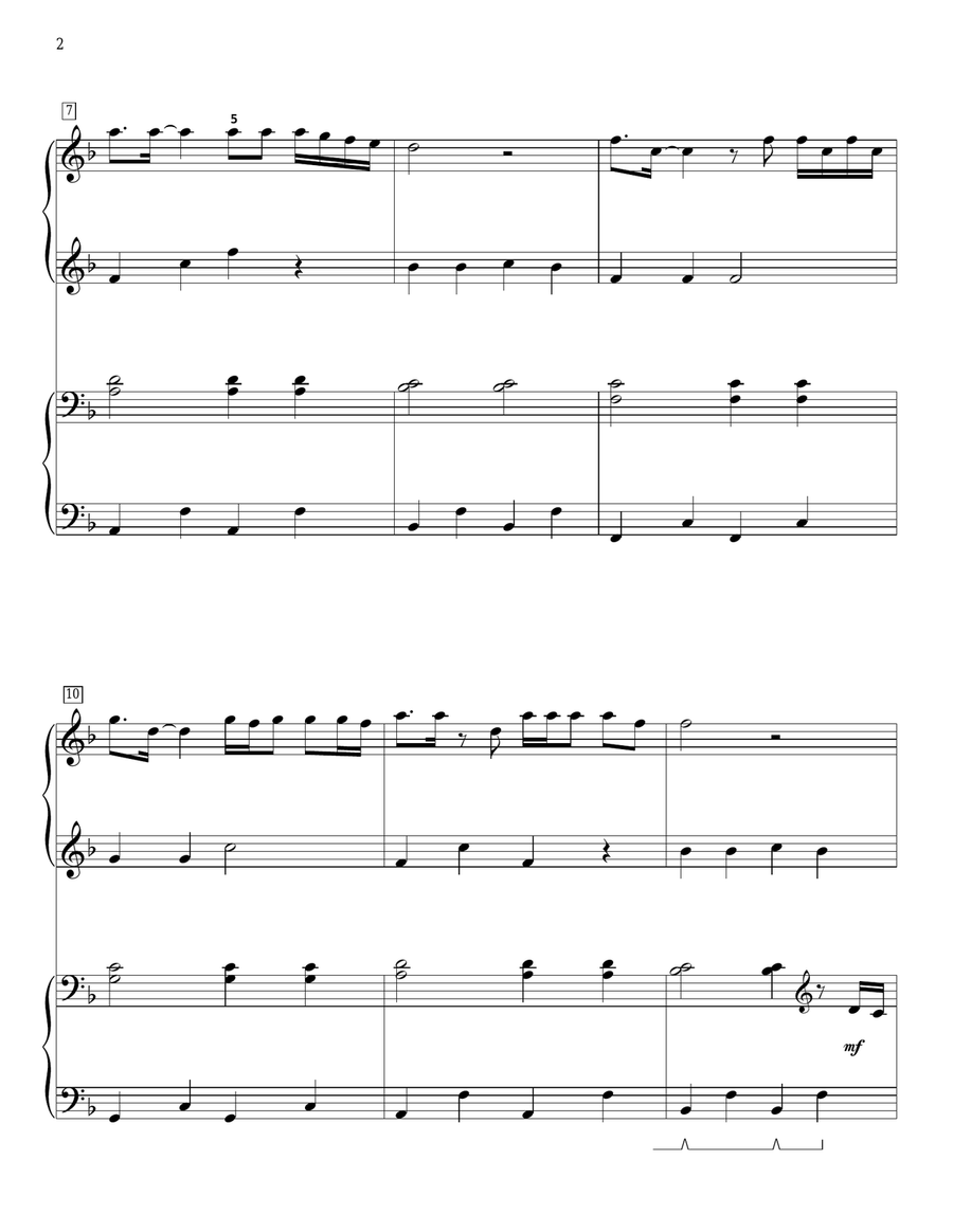How Far I'll Go (from Moana) (arr. Jennifer and Mike Watts) 1 Piano, 4-Hands scores gallery preview page 2