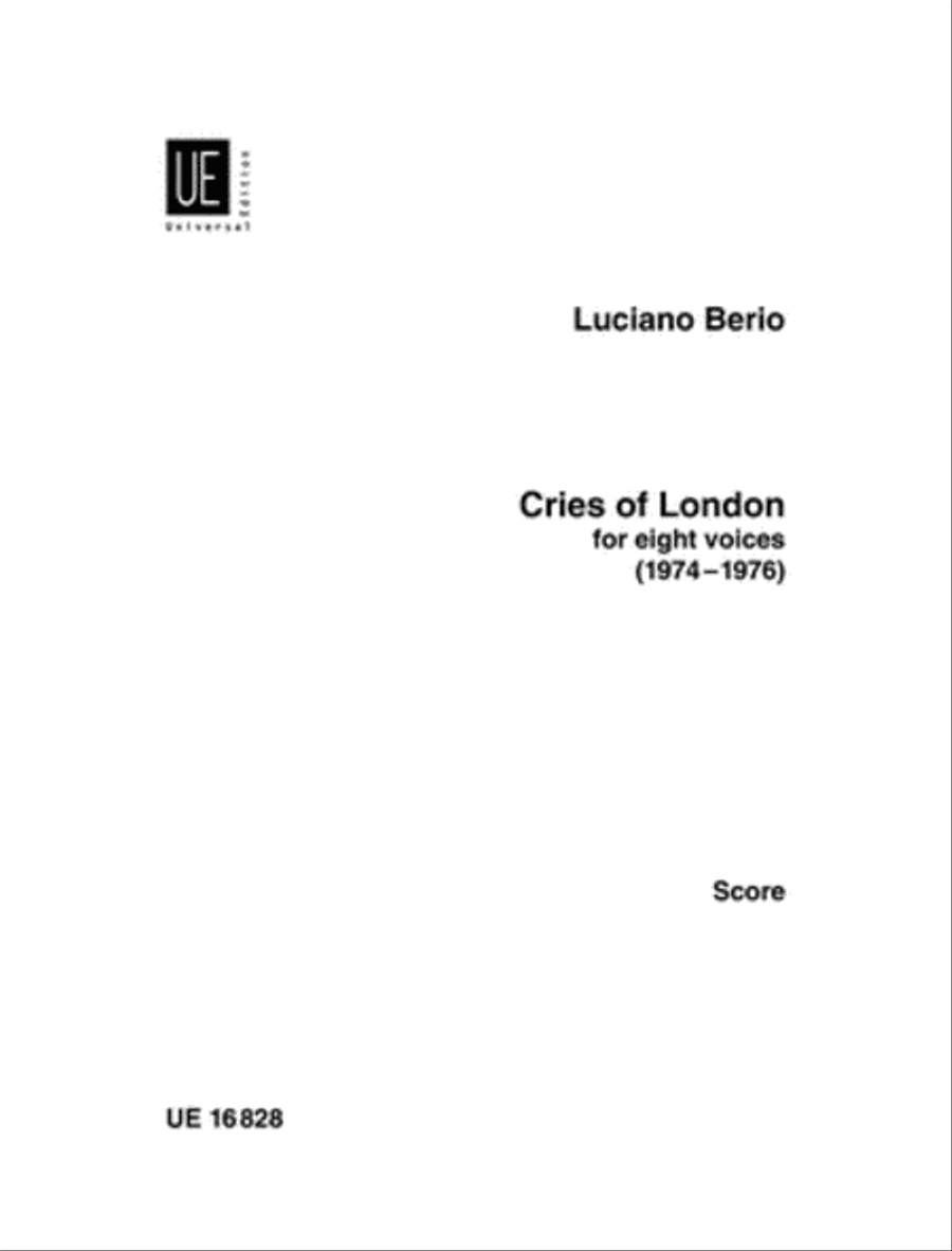 Cries of London, 8 Voices Choir scores gallery preview page 1