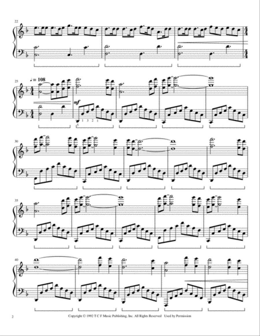 Last Of The Mohicans (main Theme) Piano Solo scores gallery preview page 2