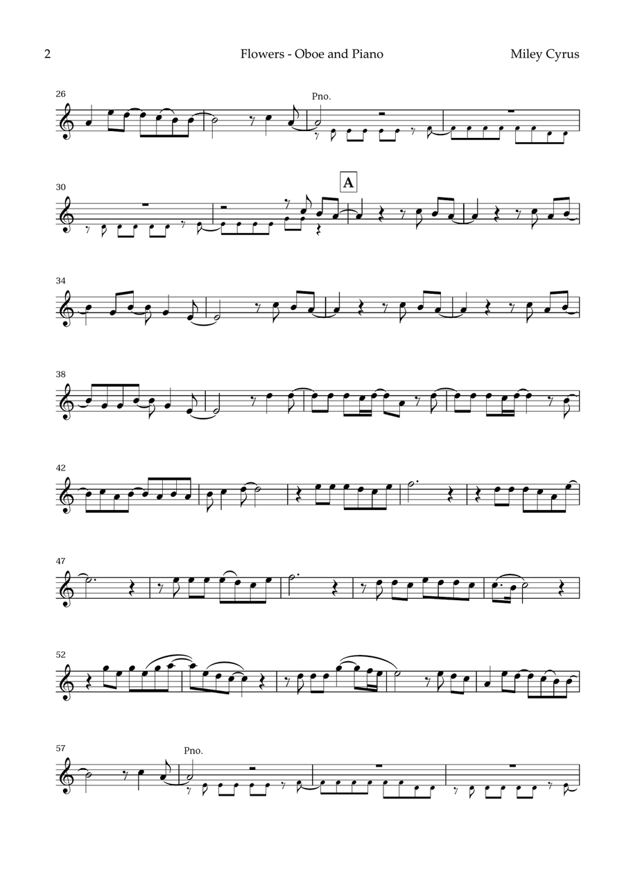Flowers Oboe Solo scores gallery preview page 2