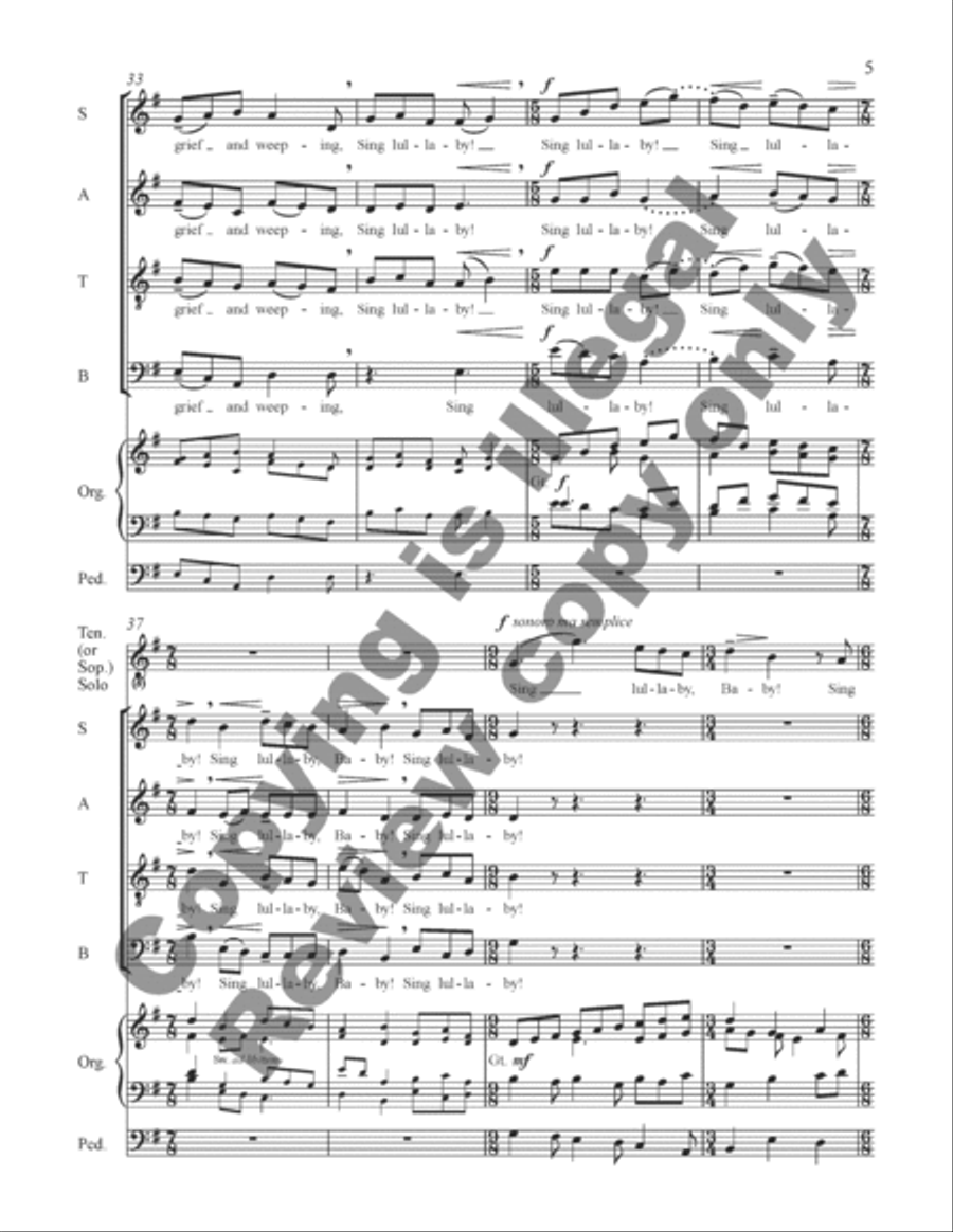 Sing Lullaby 4-Part scores gallery preview page 17