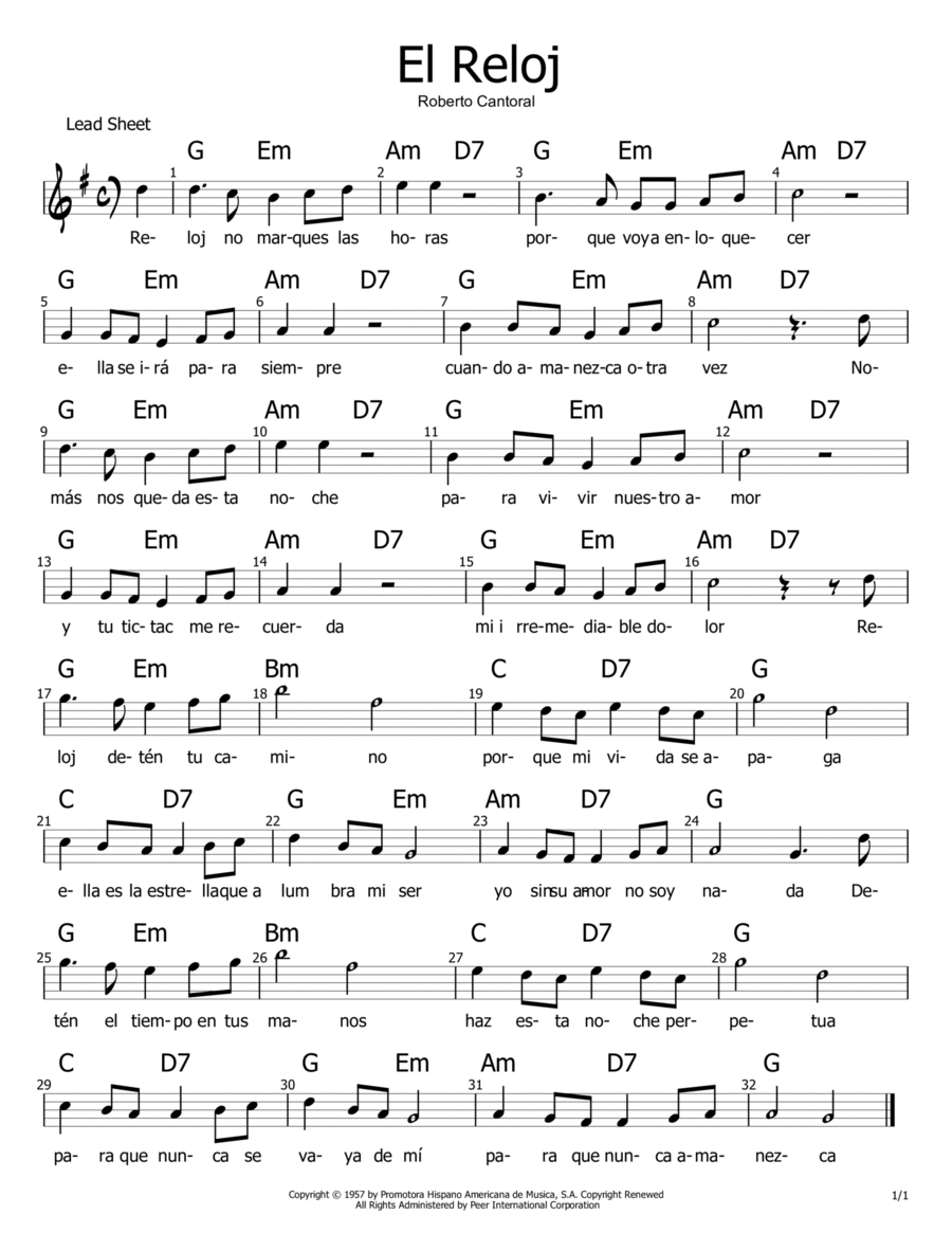 El Reloj Piano scores gallery preview page 1