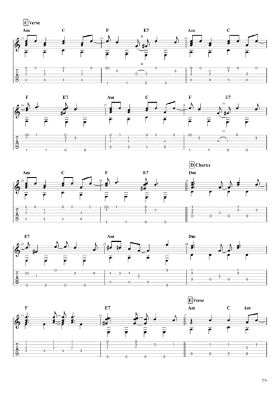 Sweet Dreams (are Made Of This) Guitar Tablature scores gallery preview page 3