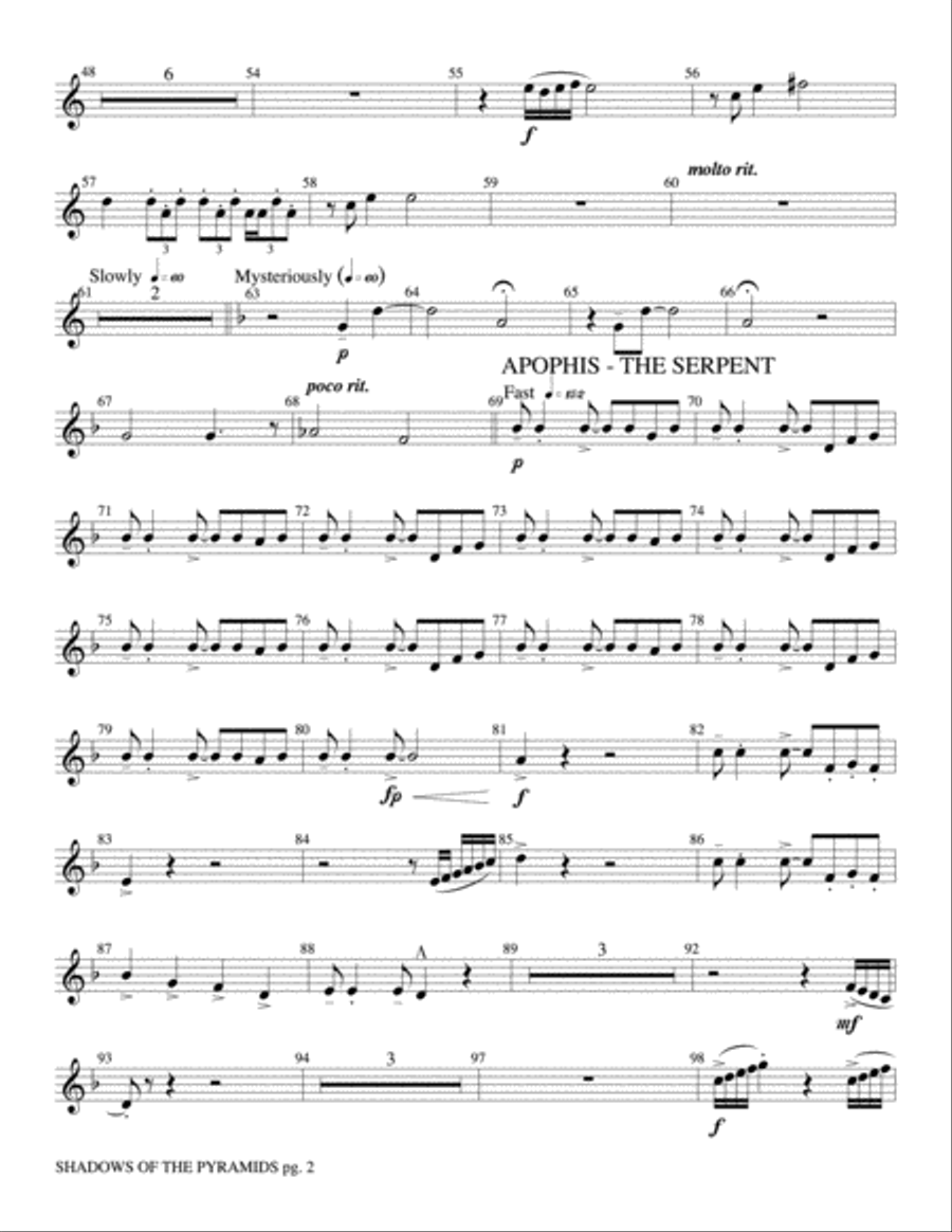 Shadows of the Pyramids: 3rd B-flat Clarinet Concert Band scores gallery preview page 2