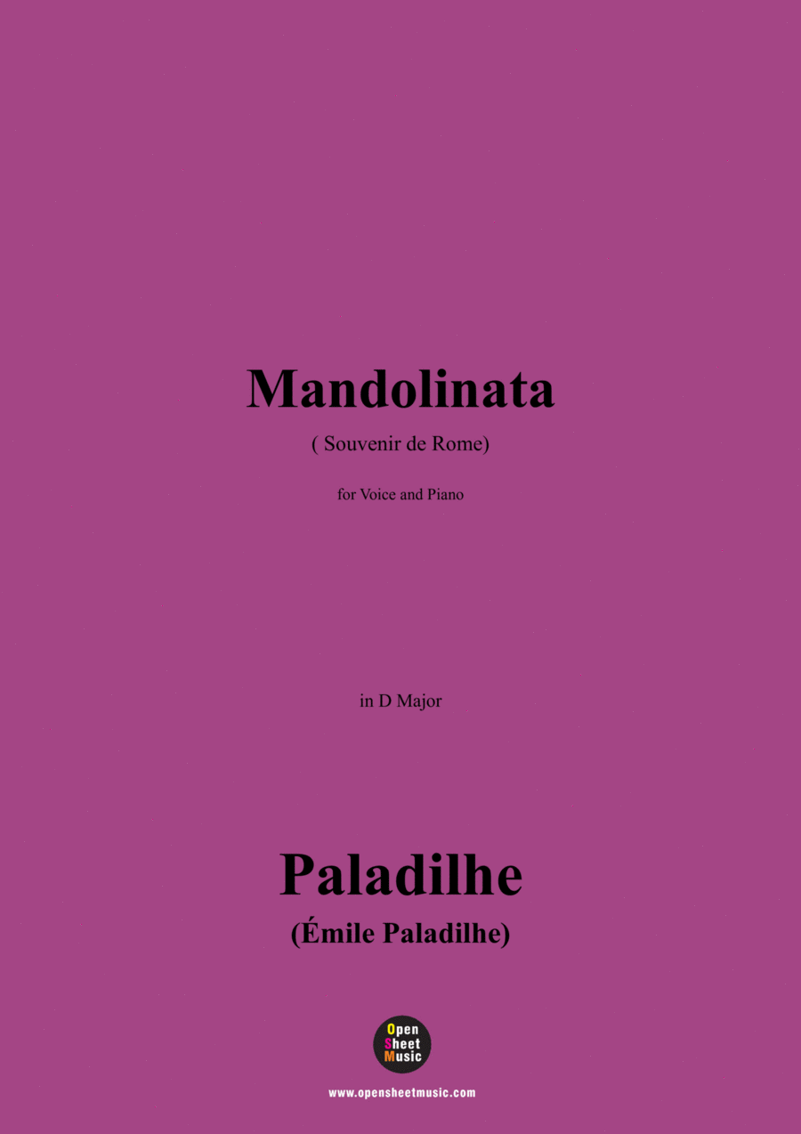 Paladilhe-Mandolinata( Souvenir de Rome),in D Major Voice scores gallery preview page 1
