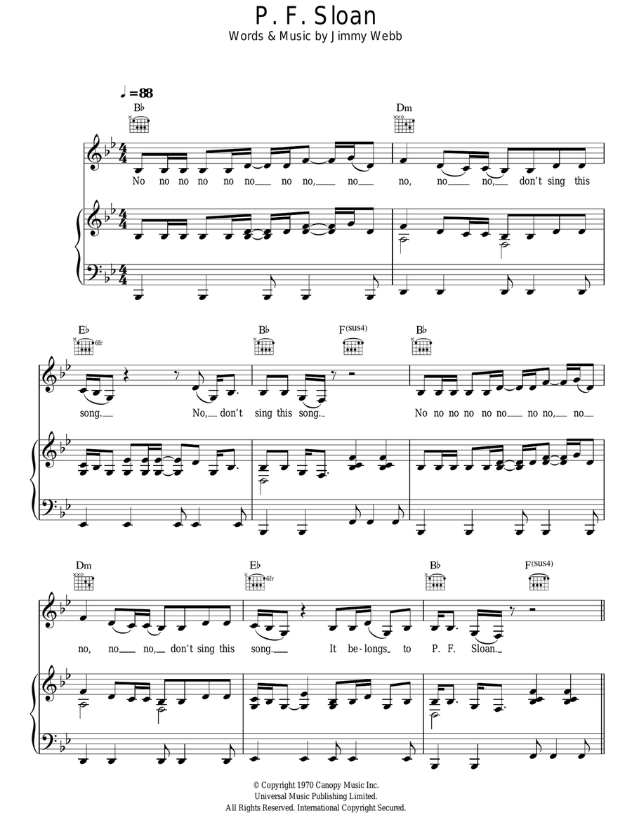 P.F. Sloan Acoustic Guitar scores gallery preview page 1