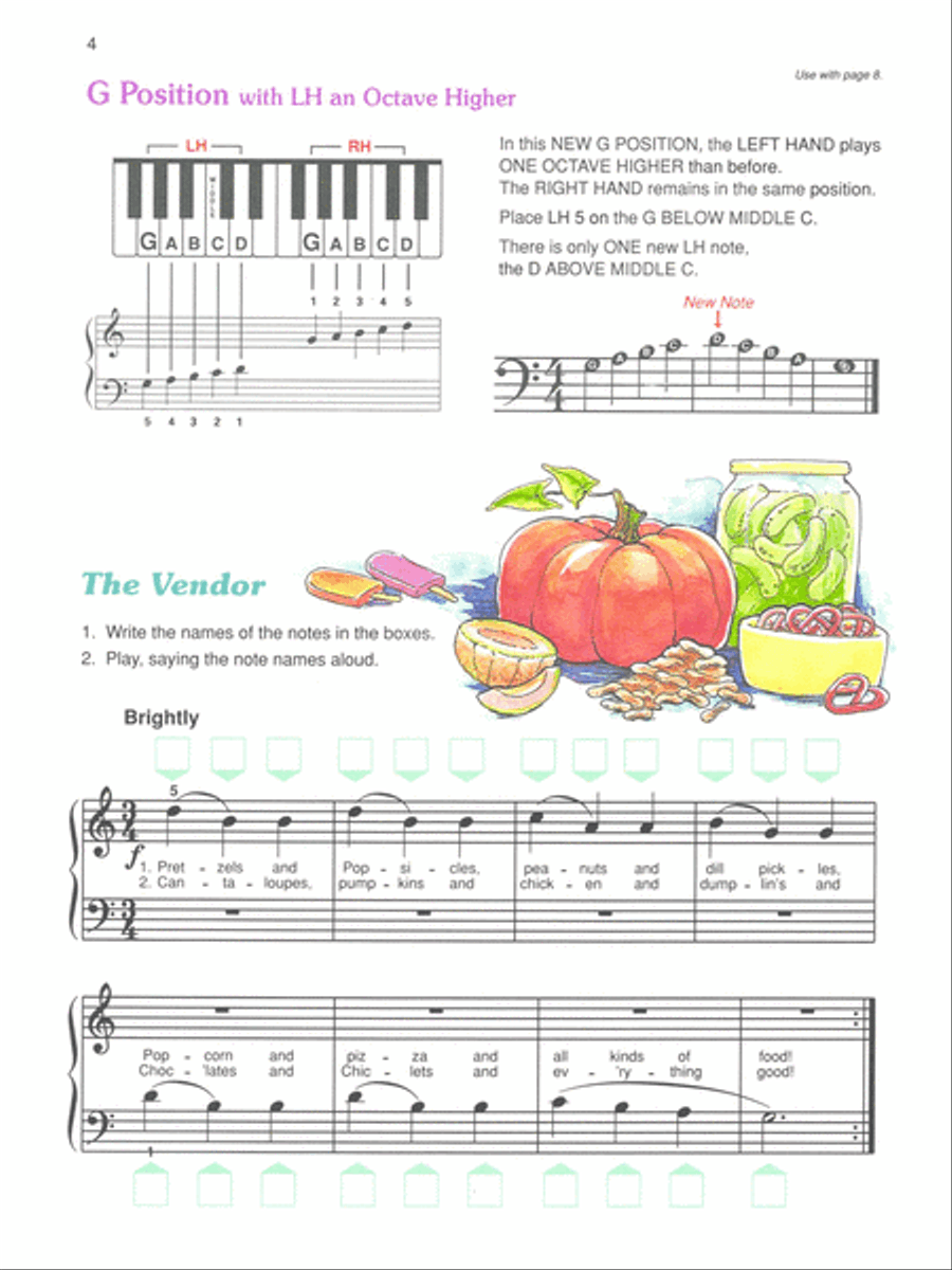 Alfred's Basic Piano Prep Course Theory, Book D Piano Method scores gallery preview page 2