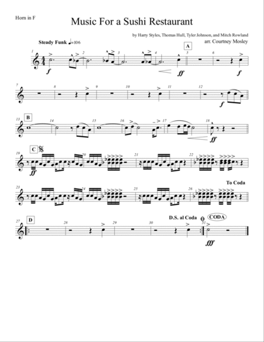 Music For A Sushi Restaurant Marching Band scores gallery preview page 6