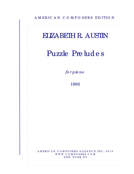 [Austin] Puzzle Preludes Piano Solo - Digital Sheet Music