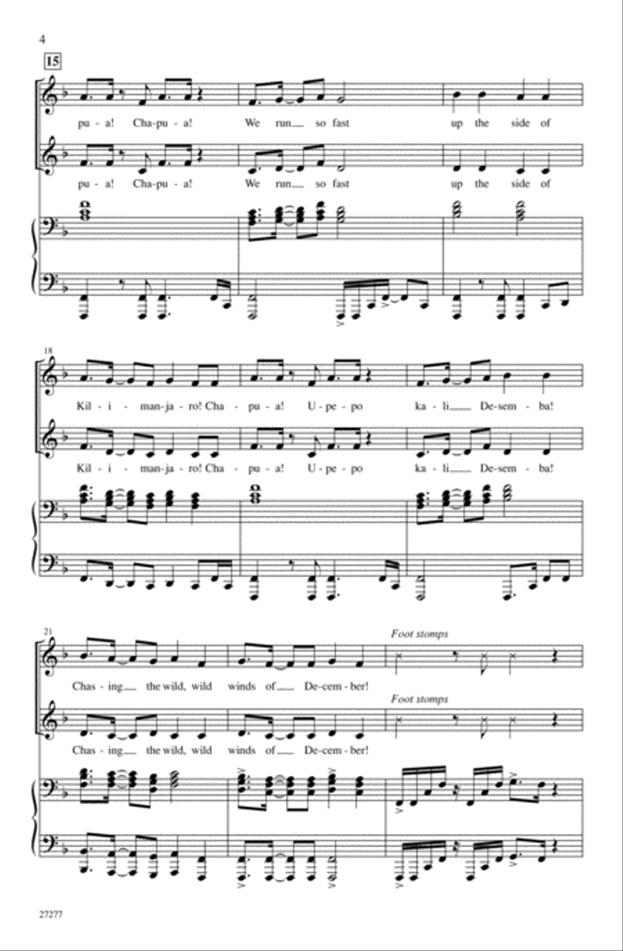 Chapua Kali Desemba (Chasing the Wild Winds of December - Swahili) 2-Part scores gallery preview page 3