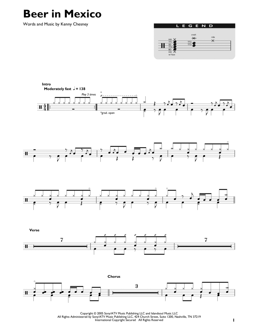 Beer In Mexico Drum Set scores gallery preview page 1