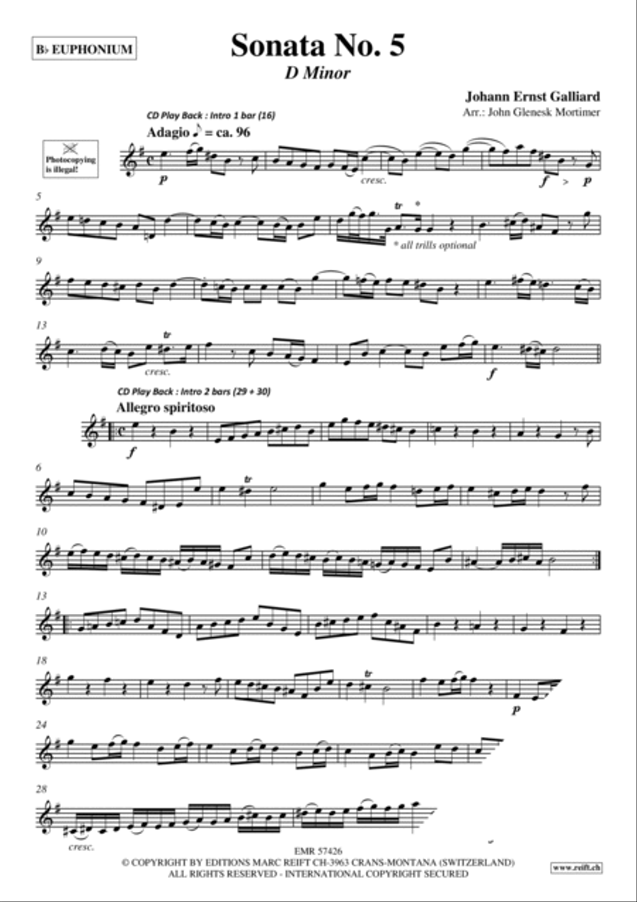 Sonata No. 5 Euphonium scores gallery preview page 3
