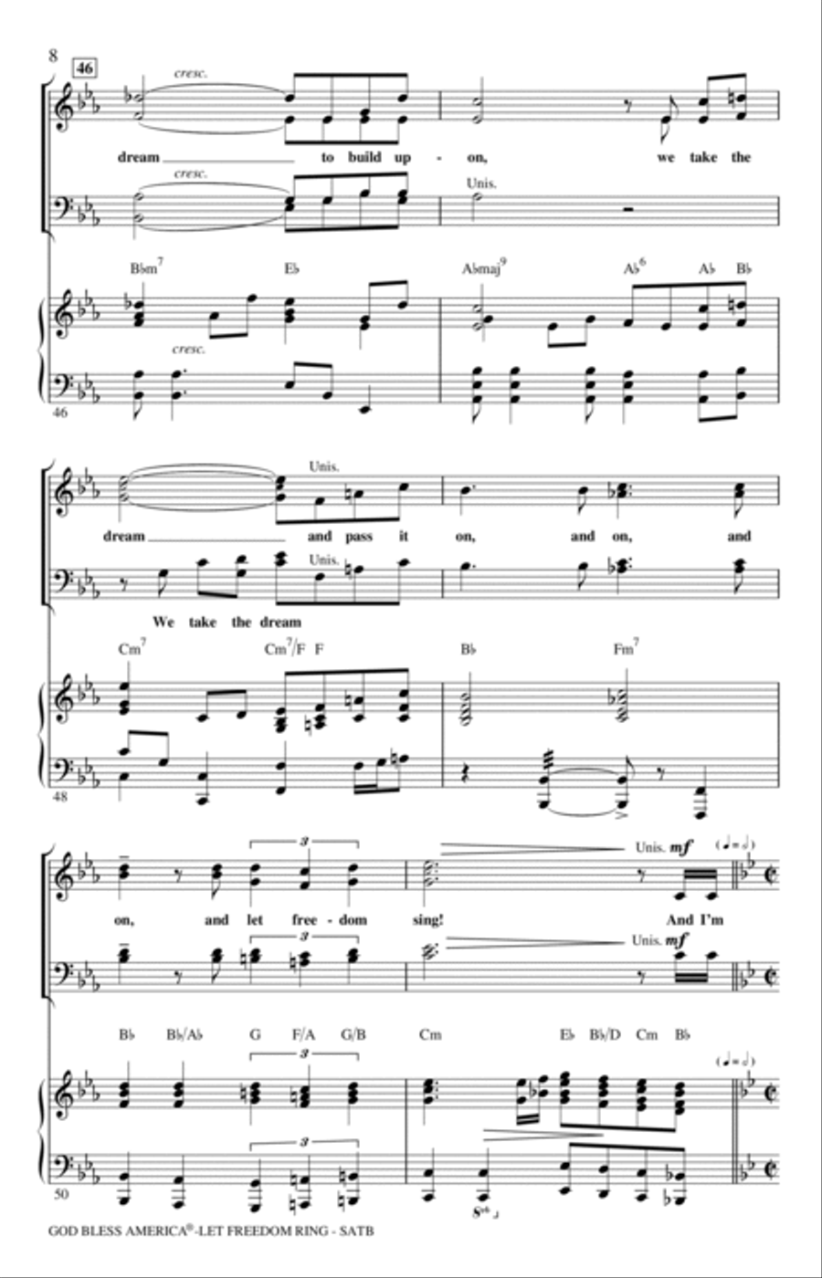 God Bless America (Let Freedom Ring) (Medley) 4-Part scores gallery preview page 7