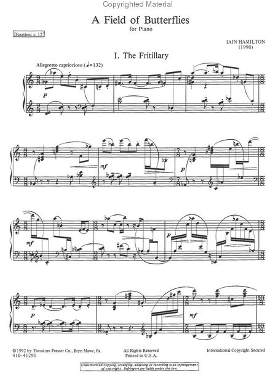 A Field of Butterflies Chamber Music scores gallery preview page 2