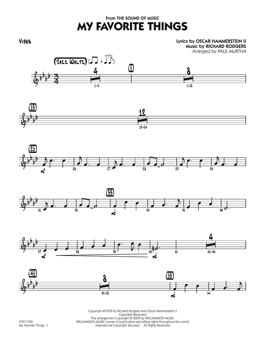 My Favorite Things - Vibes Jazz Ensemble scores gallery preview page 1