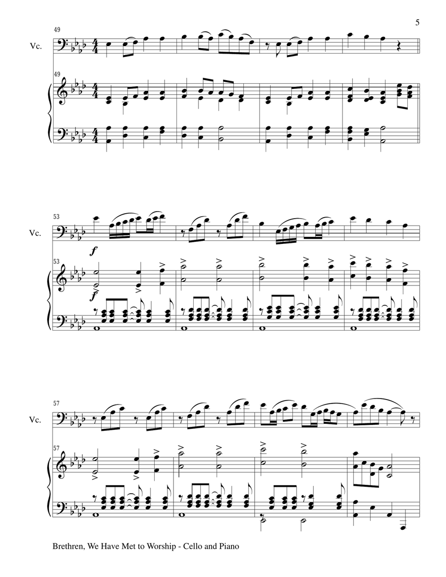 Gary Lanier: 3 GOSPEL HYMNS, Set IV (Duets for Cello & Piano) Gary Lanier: 3 GOSPEL HYMNS, Set IV (Duets for Cello & Piano) Piano scores gallery preview page 6
