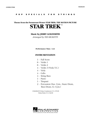 Star Trek (arr. Ted Ricketts) - Conductor Score (Full Score)