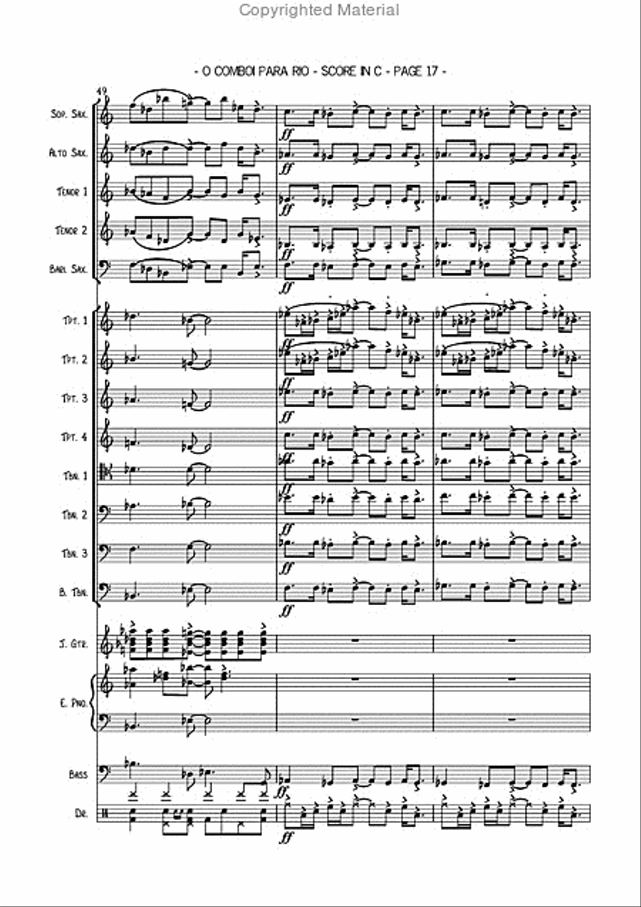 O comboi para rio O comboi para rio Jazz Ensemble scores gallery preview page 18