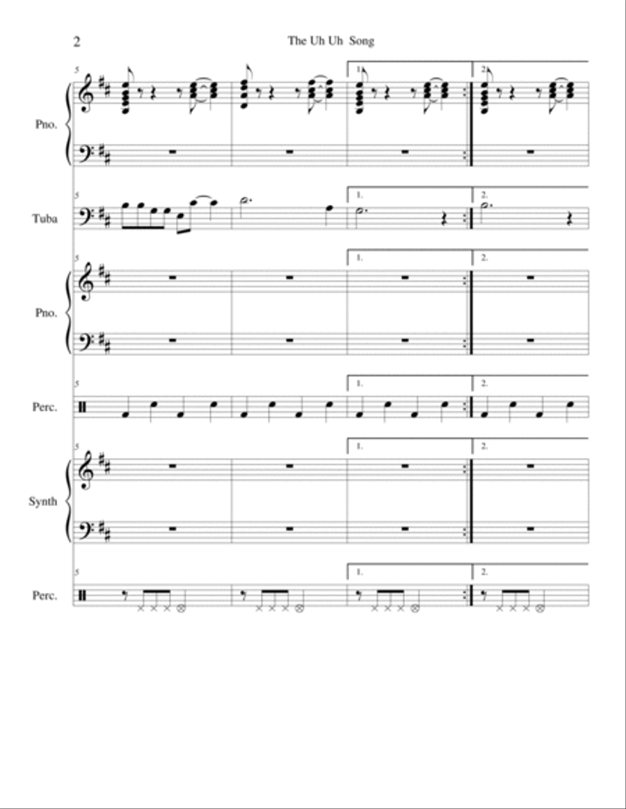 The Uh Uh Song School and Community scores gallery preview page 2