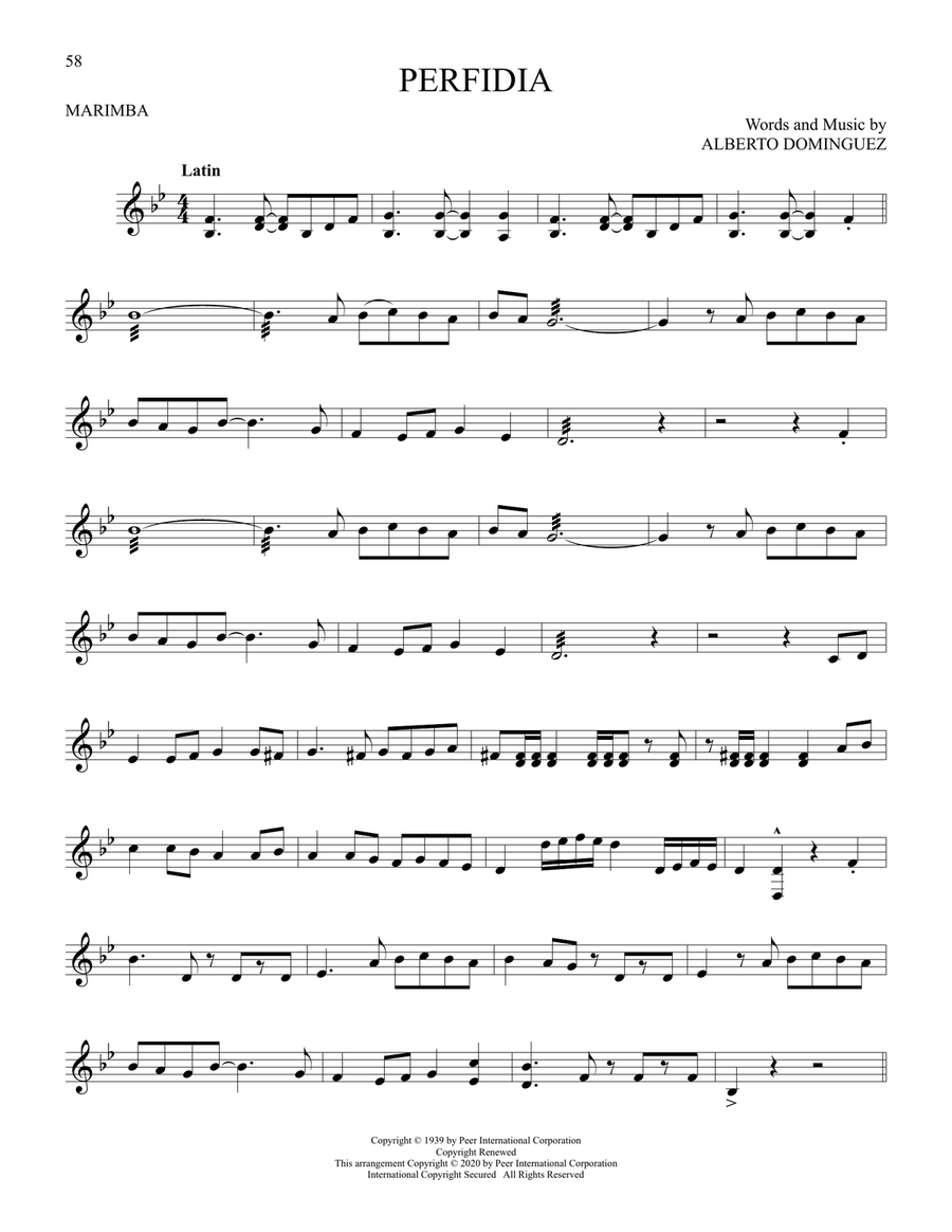 Perfidia Perfidia Marimba scores gallery preview page 1