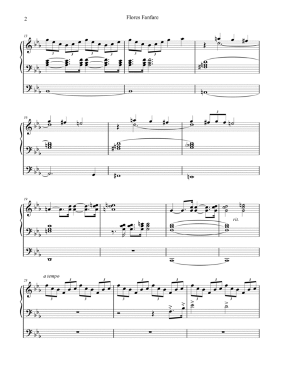 Flores Fanfare (May the Fourth Be With You), organ work by Phil Lehenbauer Organ Solo scores gallery preview page 3