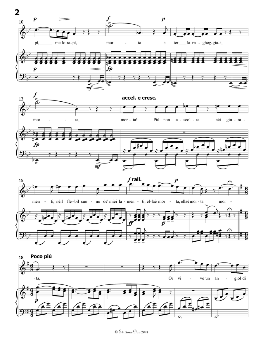È morta, by Donizetti, in g minor Piano, Vocal scores gallery preview page 4