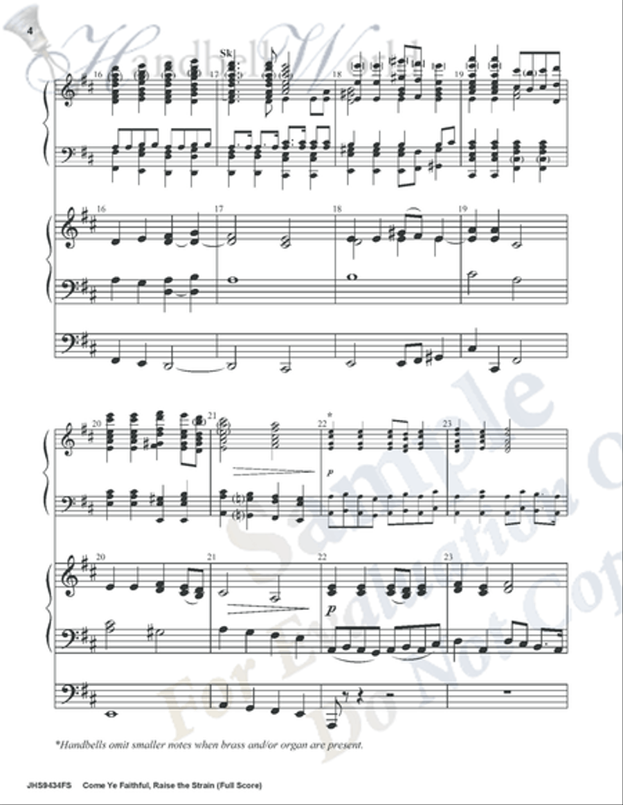 Come Ye Faithful Raise the Strain 5-Octaves scores gallery preview page 4