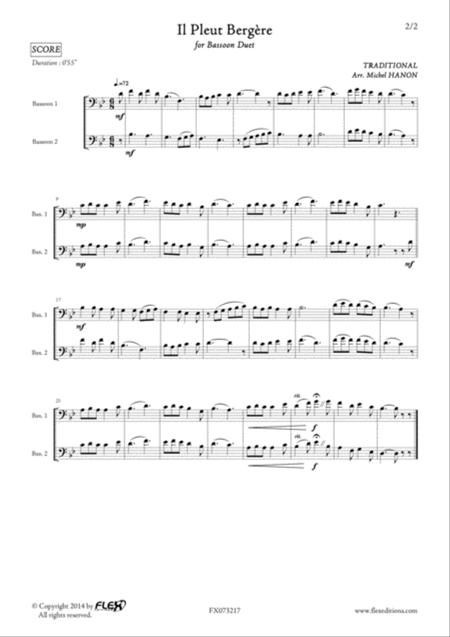 Il Pleut Bergere Woodwind Duet scores gallery preview page 2