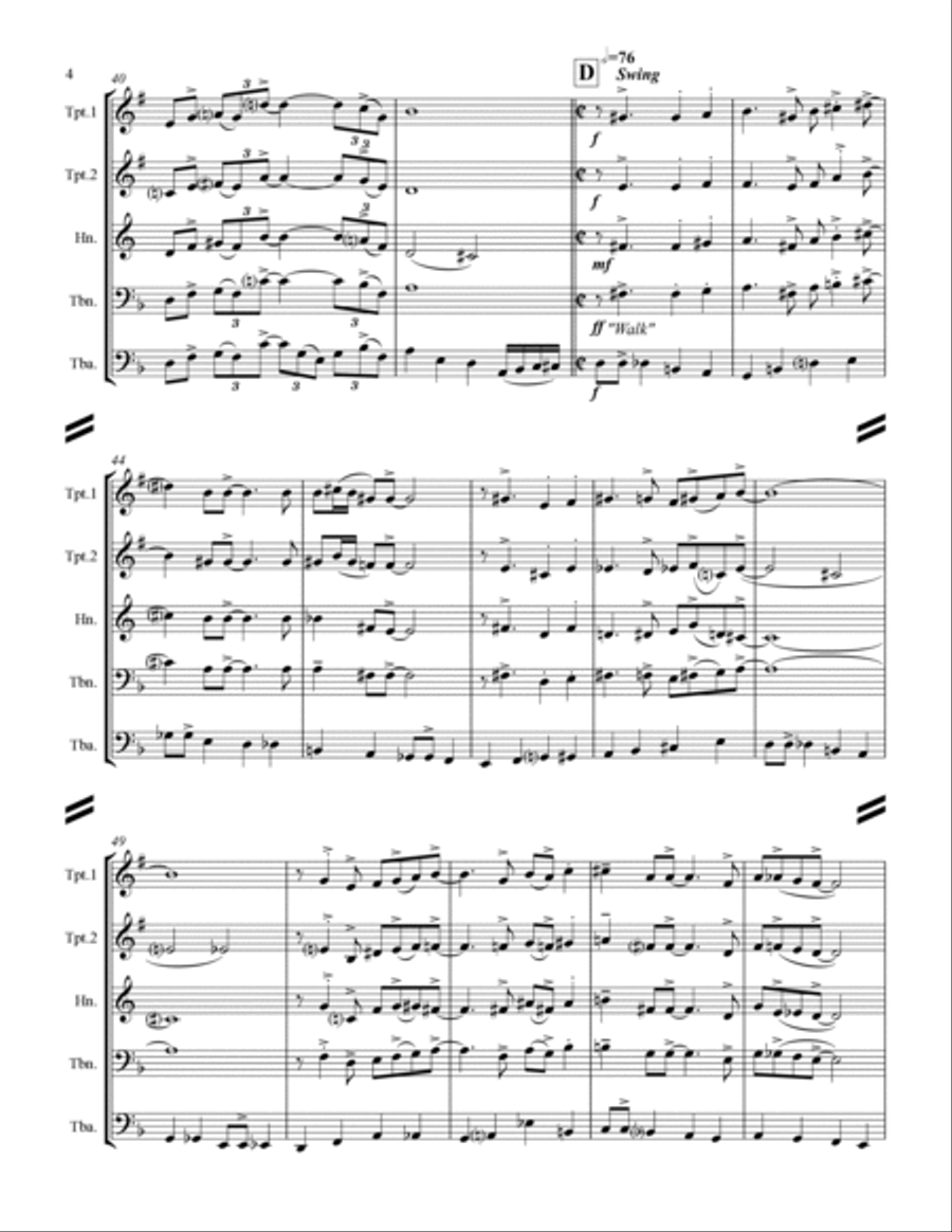 When Sunny Gets Blue When Sunny Gets Blue Brass Ensemble scores gallery preview page 5