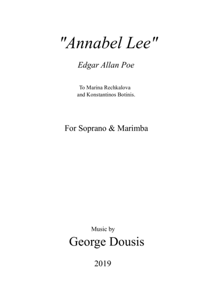 Annabel Lee, for Soprano and Marimba