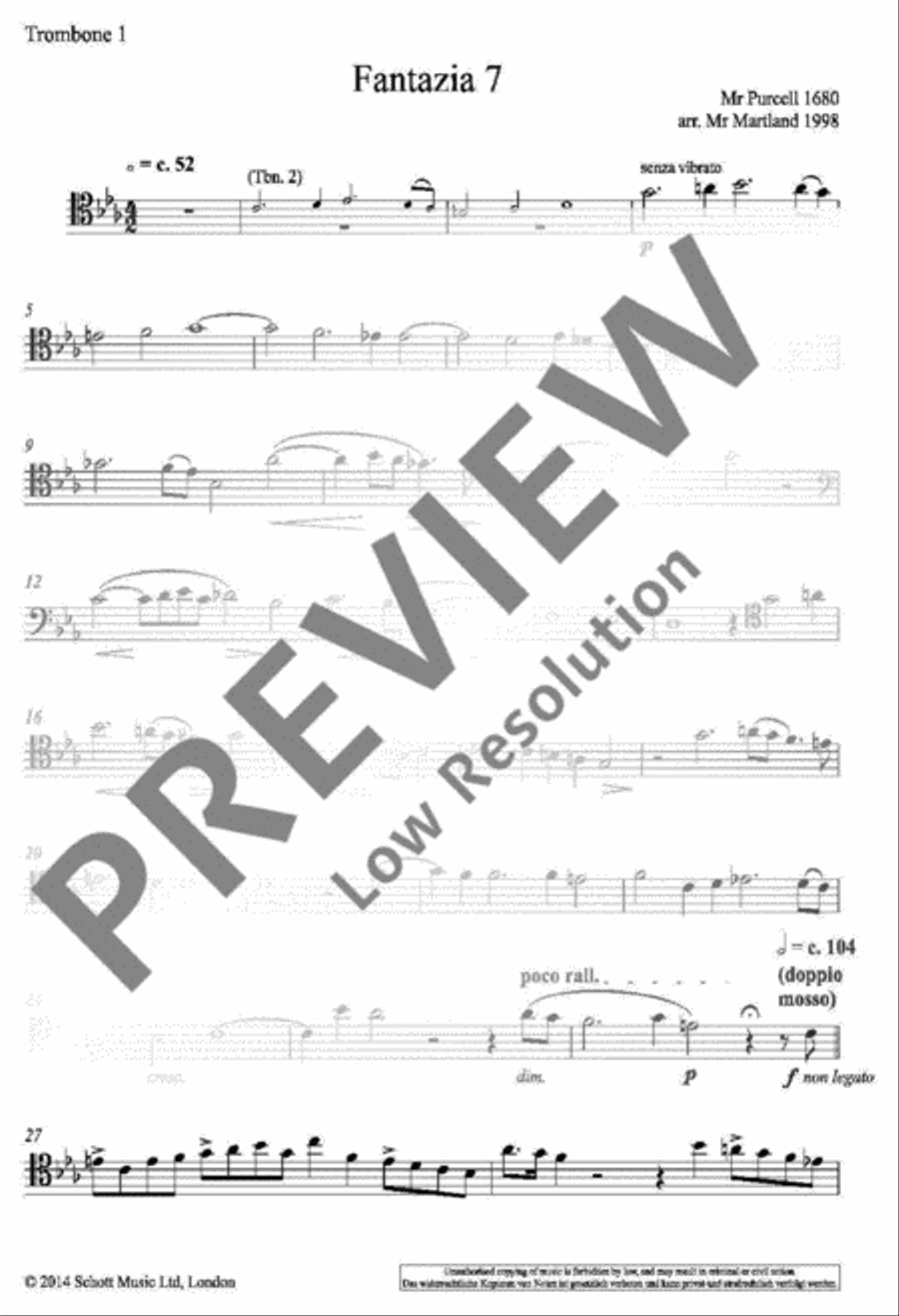 Fantazia 7 Trombone Quartet scores gallery preview page 8