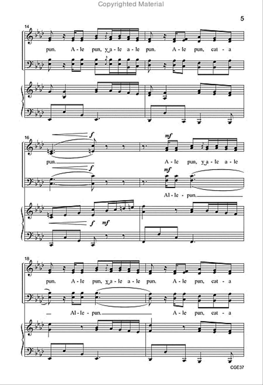 Ale Pun (SATB with Opt. Percussion) 4-Part scores gallery preview page 4