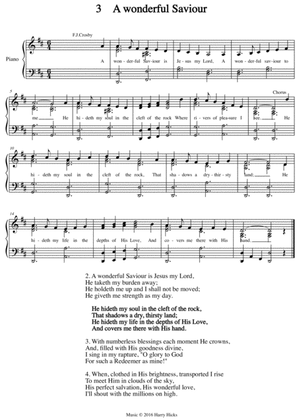 A wonderful Saviour. a new tune to a wonderful Fanny Crosby hymn.