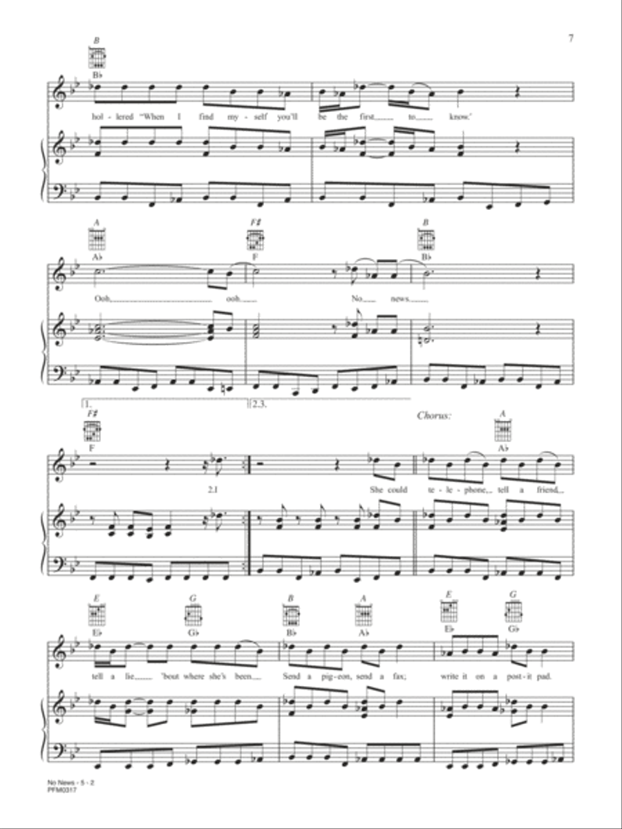 No News No News Piano, Vocal, Guitar scores gallery preview page 2