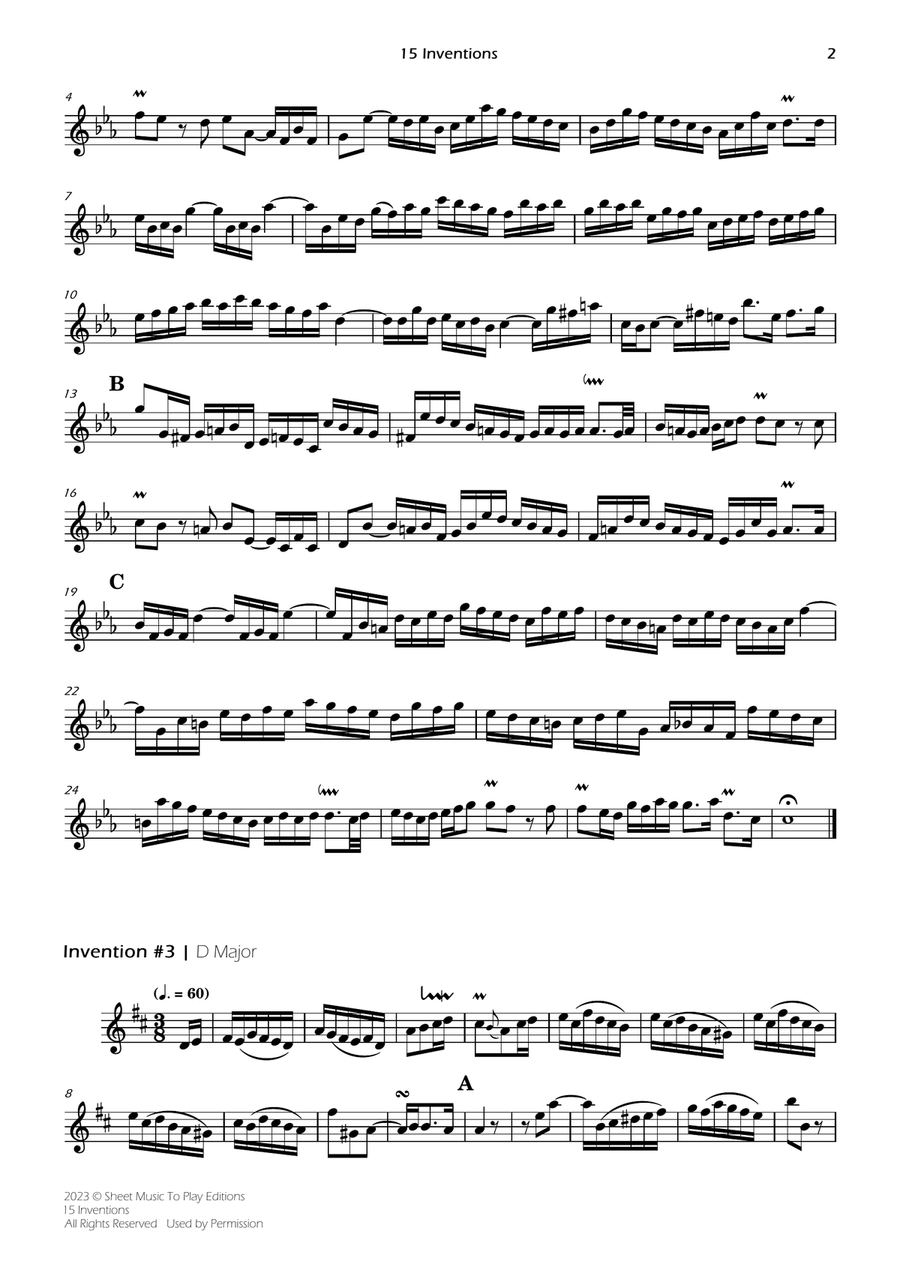 15 Inventions - Violin and Cello (Individual Parts) String Duet scores gallery preview page 5