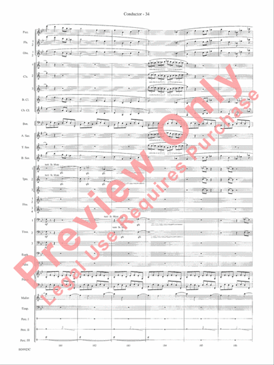 The Winds of Poseidon (from The Odyssey (Symphony No. 2)) Concert Band scores gallery preview page 38