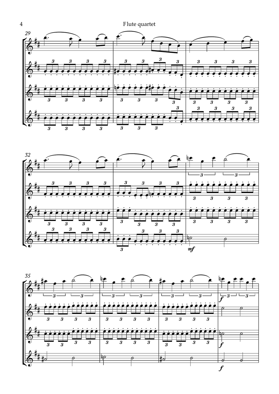Swan Lake Tchaikovsky Flute Quartet Flute Quartet scores gallery preview page 5