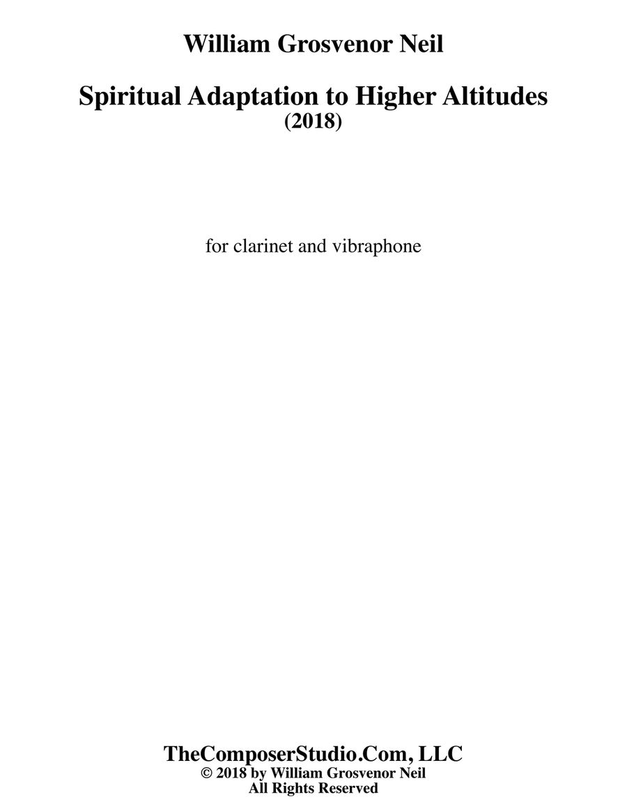 Spiritual Adaptation to Higher Altitudes for clarinet and vibraphone Clarinet scores gallery preview page 2
