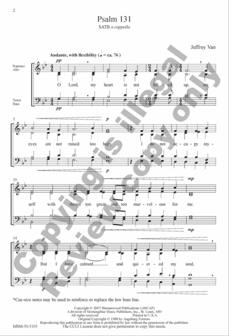 Psalm 131 Psalm 131 4-Part scores gallery preview page 2